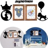 Biomak® DECO103 Supermen Dekoratif Duvar Süsü Tablo Aksesuar Ahşap Tasarım Hediye Pano Sticker Seti