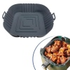 Biomak® Renkli Isıya Dayanıklı Yıkanılabilir Silikon Fırın  Airfryer Kare Model Pişirme Matı 20 cm