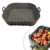 Biomak® Renkli Isıya Dayanıklı Yıkanılabilir Silikon Fırın  Airfryer Kare Model Pişirme Matı 20 cm