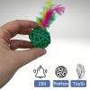 Biyomak® 2li Rattan Renkli Peluş Tüy Kedi Köpek Oyuncak Yakalama Çiğneme Çıngıraklı Top Oyuncağı