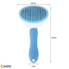 Biomak® Kedi Köpek Tüy Toplayıcı Kendini Temizleyebilen Ergonomik Saplı Evcil Hayvan Tarağı Mavi