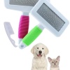 Biomak® Kedi Köpek Telli Küçük Boy Tüy Bakım Seti Evcil Hayvan Tarama Fırçası