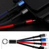 Biomak® Işıklı Anahtarlık Model 3 in 1 USB Çıkışlı MİKRO,TYPE-C ve İphone Uyumlu Şarj Kablosu