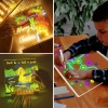 Biomak® LED Işıklı Kendiliğinden Renkli Fosforlu Kalemli Kare Yazı Panosu 20x20 cm