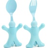 Biyomak® Bebek Figür Standlı Çatal Kaşık Set 2 Si 1 Arada
