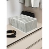 Biyomak® 8 Gözlü Katlanabilir Çekmece İçi Akordiyon Organizer XLarge Gri Beyaz Çizgili Model