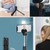 Biyomak® Kendiliğinden LED Işıklı Kumandalı Uzayabilen Selfie Çubuğu Masa Üstü Tripod