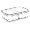 ®  2 Bölmeli Sızdırmaz Contalı Kilitli Kapaklı 1 Litre Erzak Saklama Kabı -LC505