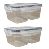 ®  2 Bölmeli 0,45+0,45 Litre Kilitli Kapaklı Erzak Saklama Kabı LC-524