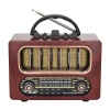 Biyomak®  Orta Boy Retro Ahşap Tasarım Bluetooth Hoparlörlü Radyo – FM/AM Destekli, Şarjlı ve Taşınabiliri Radyo NS-6636