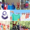 ® Taşınabilir Seyahat Çamaşır İpi 12 Mandallı Klipsli Lastikli Çamaşır Mandalları