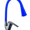 ® Oynar Başlıklı Çelik Spiral Üzeri Silikon Kaplama Musluk Başlığı Kobra Fonksiyonlu Musluk - Mavi