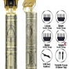 ® Gold Uçlu Vintage  Şarjlı Traş Makinesi Saç Sakal Ense Çizim Vucüt Kılı Tıraş Makinası