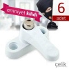 ® Pvc Kapı Pencere Emniyet Kilidi - ÇELİK - 6 Adet
