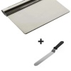 ® 2li Set Hamur Şekillendirici Eğik Pasta Spatulası +Metal Hamur Kesici Kazıyıcı Spatula