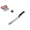 ® 2li Set Hamur Şekillendirici Eğik Pasta Spatulası ve Metal Hamur Kesici Kazıyıcı Spatula