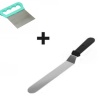® 2li Set Hamur Şekillendirici Eğik Pasta Spatulası ve Metal Hamur Kesici Kazıyıcı Spatula