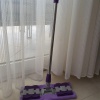 Biyomak® Teleskobik Cam Yer Tavan Silme - İstediğin Bezi Tak Kullan - 4 Mandallı -Yedek Bezli Mop Seti