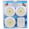 Biyomak® 3lü Uzaktan Kumandalı Yapışkanlı Kablosuz Led Spot Lambalar