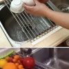 ®  Evye Üstü Katlanır Nihale Paslanmaz Çelik Pratik Sebze Meyve Bulaşık Kurutma Süzgeci