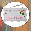 ® My Room Benim Odam Dekoratif Çiçek Desenli Kapı Askısı