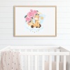Biyomak® Ahşap Zürafa Baskılı Bebek Odası Çerçeveli Tablo - Naturel