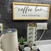 Biyomak® Kahve Köşesi Coffee Bar Love Is Brewing Ahşap Çerçeve - Naturel