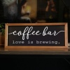 Biyomak® Kahve Köşesi Siyah Coffee Bar Love Is Brewing Ahşap Çerçeve