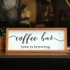 Biyomak® Kahve Köşesi Coffee Bar Love Is Brewing Ahşap Çerçeve
