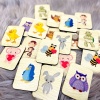 Biyomak® Sevimli Hayvanlar Hafıza Eşleştirme Oyunu Ahşap Eğitici Puzzle Oyuncak