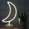 ® Dekoratif Pilli Ay Tasarımlı 3D Neon Led Masa Ve Gece Lambası
