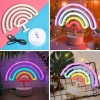 ® Plastik Gökkuşağı Neon LED Işık Dekoratif Renkli Masaüstü ve Ambiyans Aydınlatması