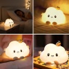 ® 5 Farklı Renk Modlu Bulut Figürlü Pofuduk LED Gece Lambası–Yumuşak Dokulu Çocuk Odası ve Dekoratif Şarjlı Ortam Işığı
