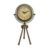 ® Zentime Eskitme Bronz Üç Ayaklı Metal Masa Saati