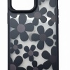 ® iPhone 16 Pro Max Çiçekli Kılıf Bağlama Aparatlı Siyah