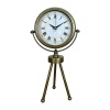 ® Zentime Eskitme Roma Rakamlı Tripod Üç Ayaklı Metal Masa Saati