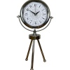® Zentime Krom Motif Tasarım Üç Ayaklı Metal Masa Saati
