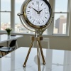® Zentime Krom Motif Tasarım Üç Ayaklı Metal Masa Saati
