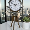 ® Zentime Krom Motif Tasarım Üç Ayaklı Metal Masa Saati