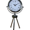 ® Zentime Asalet Krom Üç Ayaklı Metal Masa Saati