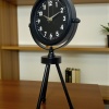 ® Zentime Black Luxury Modern Üç Ayaklı Metal Masa Saati