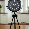 ® Zentime Siyah Zarif Dekoratif Üç Ayaklı Metal Masa Saati