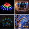 ® Yeni Ürün 10lu 45 CM Uzunluğunda Plastik Meteor 2m Kablo LED USB RGB Ağaç IşığıRenk Değiştiren Asmalı Dekoratif Bahçe ve Dış Mekan Aydınlatması