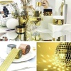 ® Yeni Ürün 1 Metre Uzunluğunda Gold Renk Aynalı Mozaik Taşlı Dekor Bandı 4 cm x 1 mt