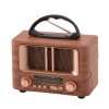 ® Yeni Ürün Küçük Mini Boy Retro Ahşap Tasarım Bluetooth Hoparlörlü RadyoFM/AM Destekli, Şarjlı ve Taşınabilir Radyo NS-8108