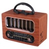 ® Yeni Ürün Orta Boy Retro Ahşap Tasarım Bluetooth Hoparlörlü RadyoFM/AM Destekli, Şarjlı ve Taşınabiliri Radyo NS-6636