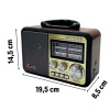 ® Yeni Ürün Orta Boy Retro, Nostaljik, Ahşap Tasarım Bluetooth Hoparlörlü, Şarjlı, Taşınabilir FM/AM Destekli Radyo NS-8897