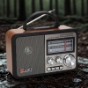 ® Yeni Ürün Orta Boy Retro, Nostaljik, Ahşap Tasarım Bluetooth Hoparlörlü, Şarjlı, Taşınabilir FM/AM Destekli Radyo NS-8897