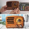 ® Yeni Ürün Küçük Boy Retro, Nostaljik, Ahşap Tasarım Bluetooth Hoparlörlü, Şarjlı, Taşınabilir Büyük Döndürülebilen Düğmeli FM/AM Destekli Radyo NS3380