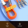® Yeni Ürün 3 in 1 Type-C + Micro Usb + Lightning Hızlı Şarj Kablosu Silikon Kablo 1 Metre Opp Ambalaj